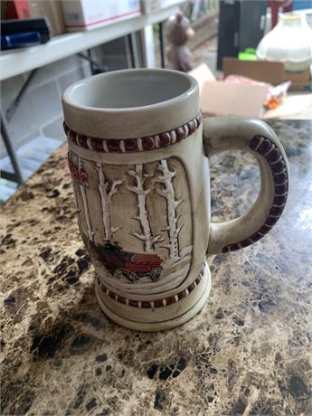 Vintage Collectible Budweiser Mug/Grog/Stein Snowy Winter Christmas 1981