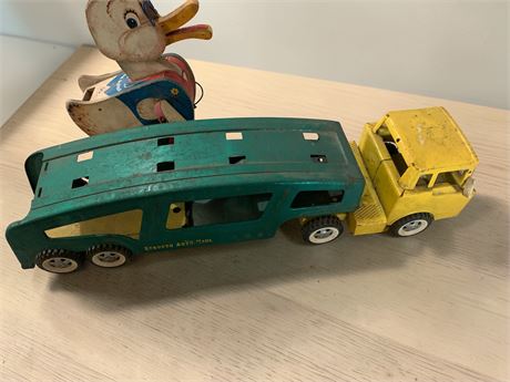 Vintage Structo Auto Hauler Pressed Steel Toy Truck