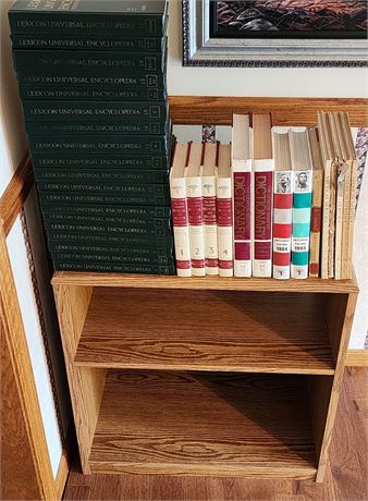 Encyclopedia Set w/bookshelf