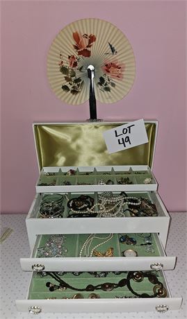 Large Jewelry Box With Mixed Costume Jewelry