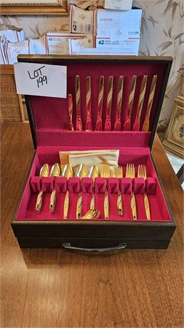 Lifetime Gold Cutlery Flatware Stainless Set In Box