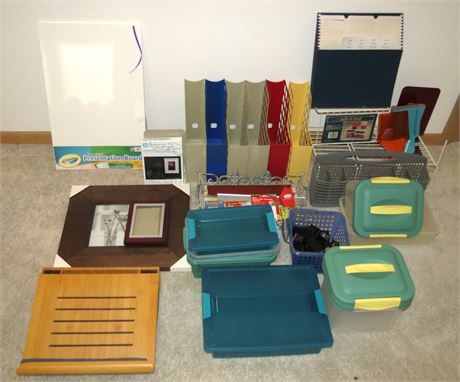 Mixed Lot: Office Supplies, Organizers, Etc