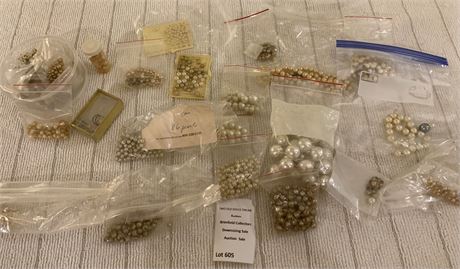 Faux Pearl & Bead Jewelry Making Lot