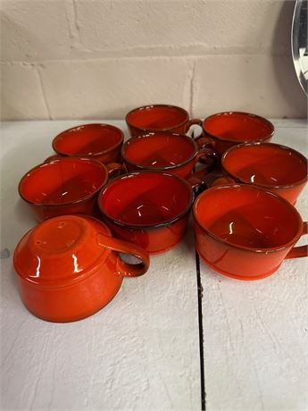 MCM Metlox Poppytrail Red/orange Cups