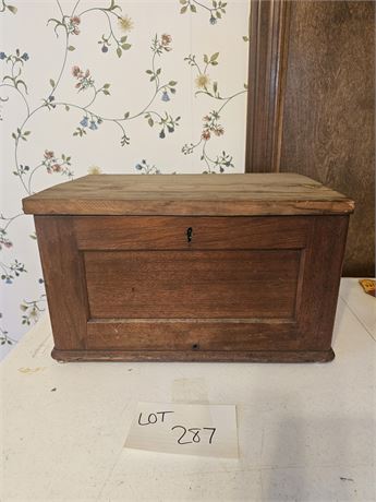 Antique Wood Tea Box - No Key