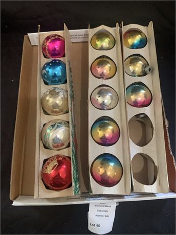 Shiny Brite Glass Christmas Tree Ornament Lot (13 Ornaments)
