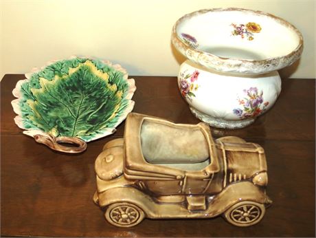 Warwick China Bowl, Ceramic Car Plater, Leaf Dish