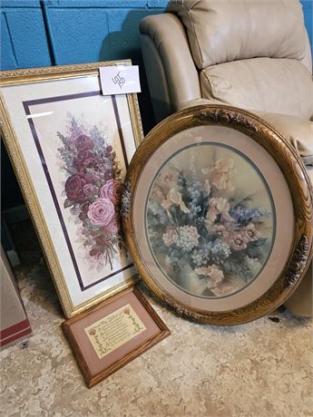 Mixed Art Lot : Floral Pattern Art - Different Sizes