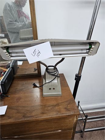 Vintage Metal Dazor Gooseneck Desk Lamp