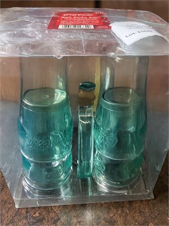 Coca-Cola Bell Soda Set including a 1Qt Pitcher & Four 16 oz Tumblers