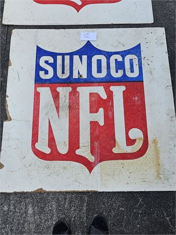 Rare Sunoco  NFL Sign: Heavy Board Sign