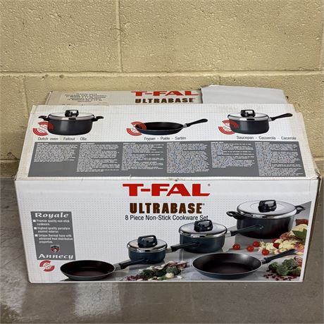 New T-FAL Ultrabase 8-Piece Cookware Set