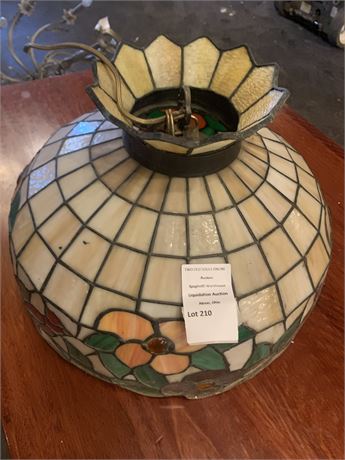 Tiffany-Style Leaded Stained Glass Pendant Ceiling Light W/Floral Design