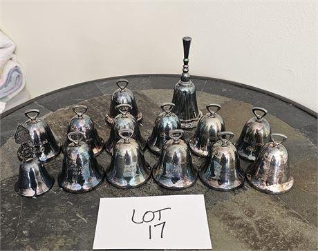 Reed & Barton Annual Silverplate Christmas Bells 1977 Through 1988