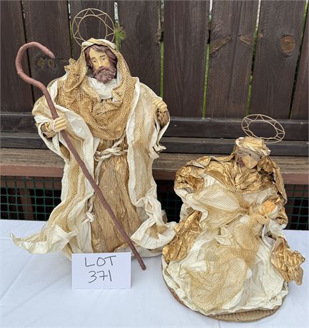 Large Paper Mache Joseph, Mary, Baby Jesus