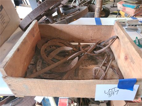 Mixed Crate of Vintage Horseshoes