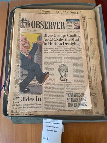 Vintage Historical Newspaper Scrapbook - New York Observer, Pontiac Daily Press