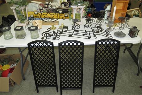 Assorted Home Decor: Candle Holders, Etc