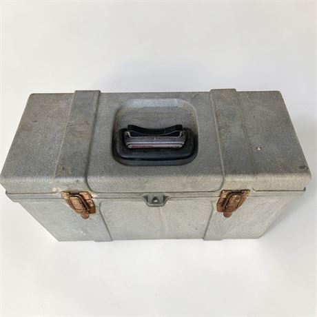 Gray Vintage Contico Tuff Box Utility Toolbox W/Pull Out Tray