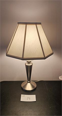 Brush Silver Tone Table Lamp