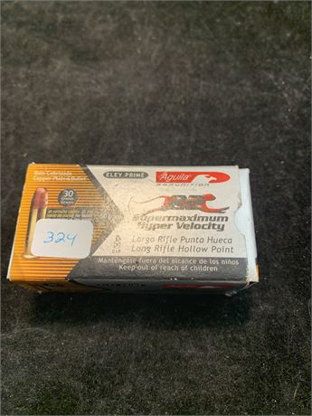 Aguila Eley Prime Ammunition Supermaximum Hyper Velocity Long Rifle Hollowpoint