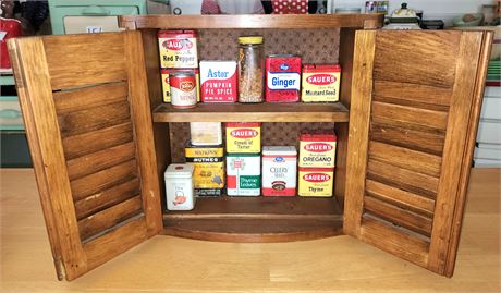 Vintage Cans & Spice Cabinet