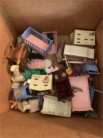 Vintage Doll House Furniture Lot