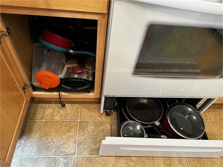 Bottom Cabinet and Under Stove Clean out