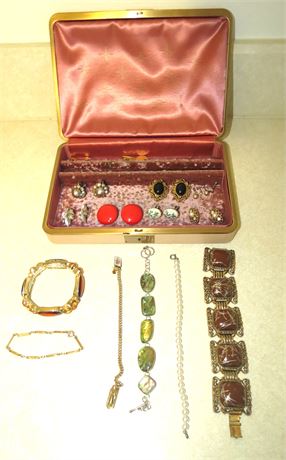 Costume Jewelry: Bracelets, Clip-on Earrings