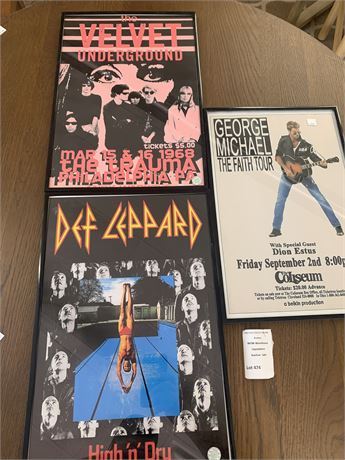 Assorted Framed Rock Poster Lot of 3