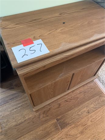 Wood Microwave or TV Stand with Shelf/Cupboard Storage Underneath