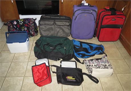 Assorted Luggage, Coolers & Bags