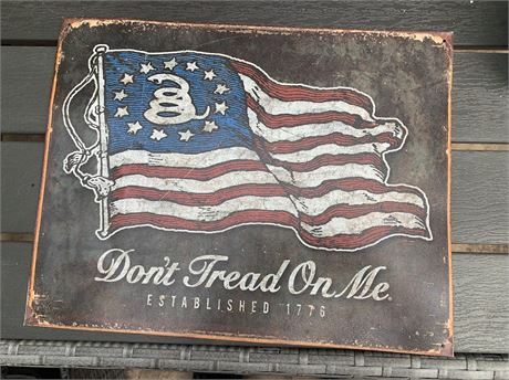 "Don't Tread On Me" Established 1776 American Flag Metal Sign