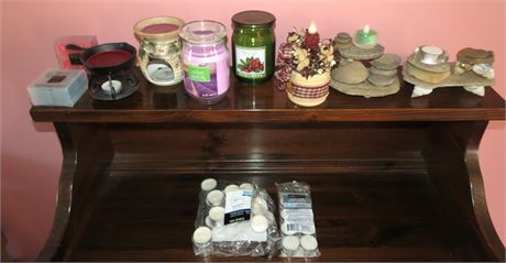 Assorted Candles, Candle Holders