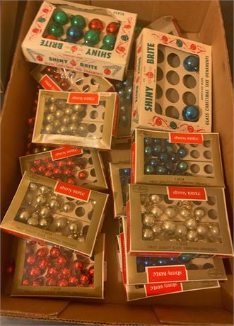 Shiny Brite Christmas Mini. Bulb Ornament Lot In Original Boxes