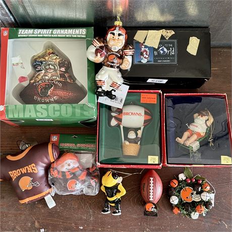 Mostly Cleveland Browns Vintage Ornaments Lot