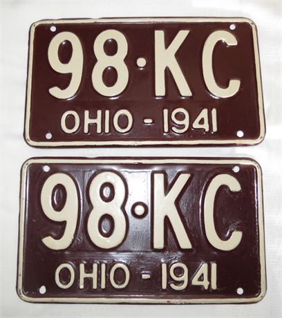 1941 Ohio License Plates