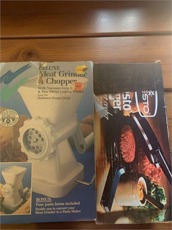 Deluxe Meat Grinder/Chopper W/Vacuum Grip Base & Presto Burger Electric Cooker