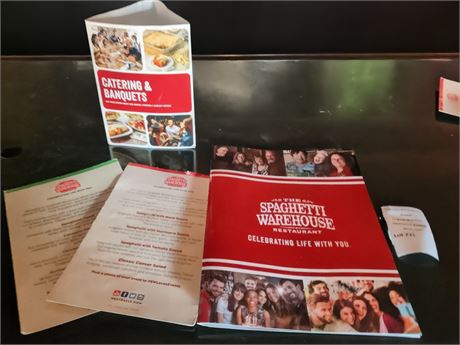 MEMORABILIA LOT - Spaghetti Warehouse Marketing & Menu Lot