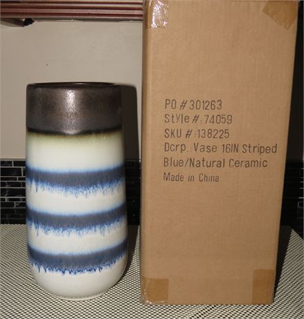 16" Striped Vase