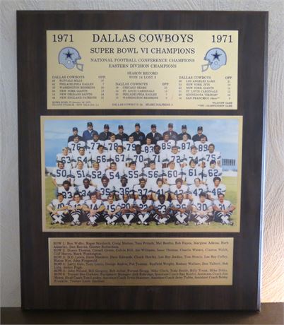 1971 Dallas Cowboys Plaque