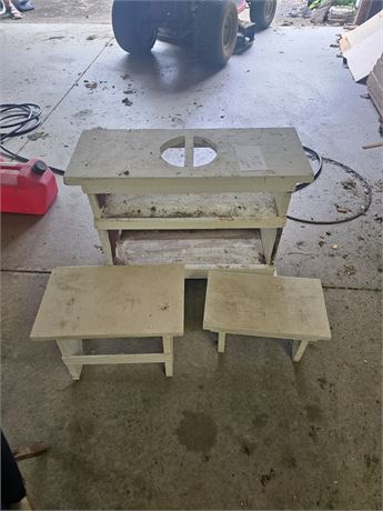 Outdoor Garden/Plant Stand & Wood Stool & More