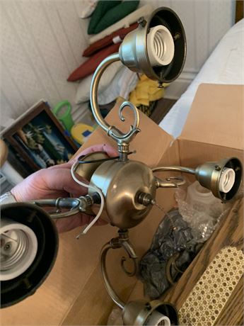 Ceiling Fan Parts Light and Blades Lot In Box