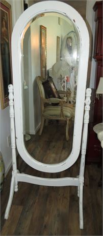 White Distressed Mirror