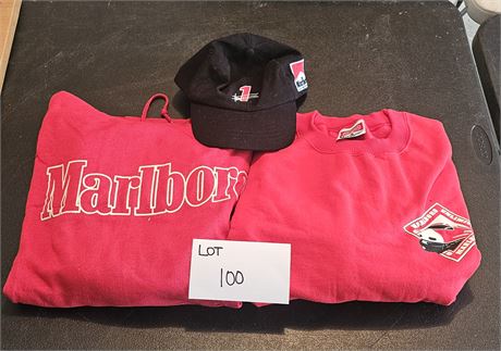 Marlboro Team Penske Racing Cap, Size XL Unlimited Sweatshirt & Large Hoodie