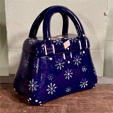 Temp-Tations Snowflake Purse Style Ceramic Cookie Jar