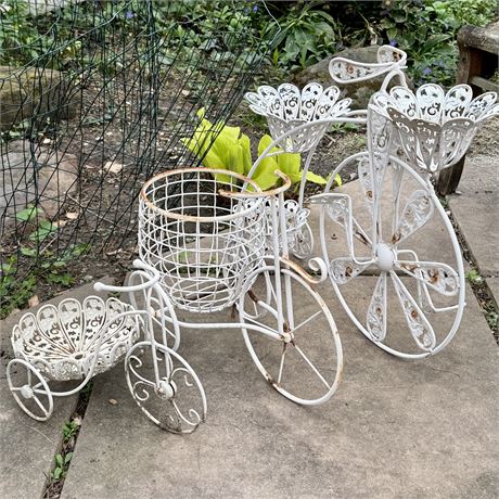 Cottagecore Style Bicycle Planters - Largest is approx 24”H and Long