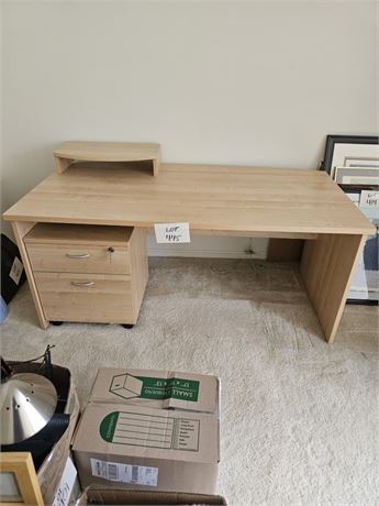 Large Office Desk with Storage & Lock File Drawer