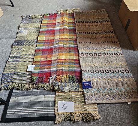 Mixed Rug Lot- Woven, Rag Rugs & More Size, Color & Style Vary