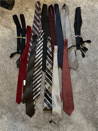 Mens Neck Ties and Suspenders